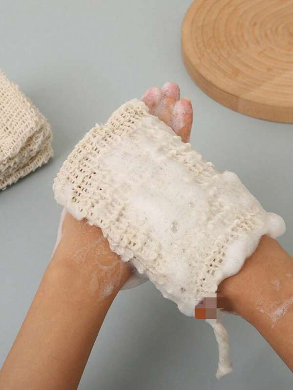 5pcs Soap Saver Pouch, Sisal Soap Bag With Drawstring And , Soap Saver Bag, Knotted Shower Soap Bag For Foaming And Drying, Bathroom Accessories Home Bathroom Decor Summer