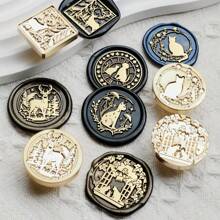 1 Pc, Various Animal Series, Removable Wax Seal Heads, Deer/Cat/Dog/Squirrel/Hedgehog And Other Animals, Suitable For Envelope Letter Paper, Wedding Invitations, Parties, Wine Packaging, DIY Craft Seal Decoration, Gift Decoration, Graduation Parties, Anniversaries, Various Festive Gifts,Back To School,School Supplies