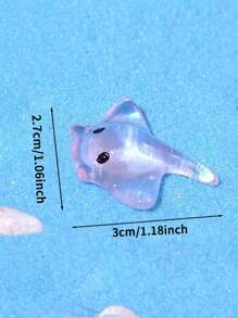 80/50/20/10/1pc Mini Night Glow Marine Animals Devil Fish,Colorful Miniature Realistic Devil Fish Decoration,Teenagers' Gift Or Incentive,Fish Species Birthday Gifts Graduation Party Gifts,Miniature Things Figurines To Hide For DIY Decoration, Ocean Style Party Ornaments