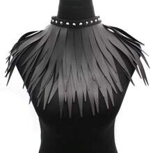1pc PU Leather Long Fringe Choker Neck Strap