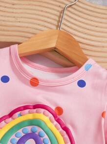 Infant Girls' Cute Cloud Print T-Shirt And Shorts 2-Piece Casual Outfit, Spring/Summer