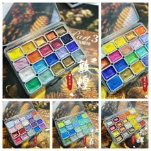Juego de acuarelas sólidas perladas de 20 colores: pigmentos premium para caligrafía inglesa, pintura, teñido y artesanía floral, de vuelta a la escuela, útiles escolares