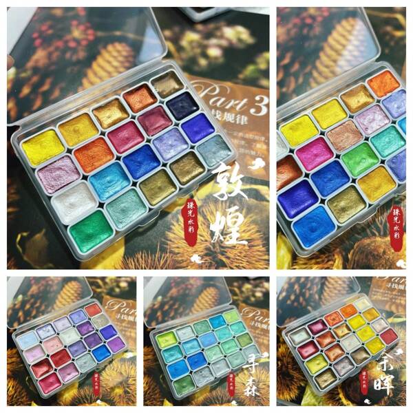 20-Color Pearlescent Solid Watercolor Set: Premium Pigments For English Calligraphy, Painting, Dyeing, And Floral Craft Artistry,Back To School,School Supplies