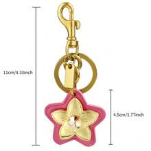 1 buc breloc retro din piele cu floare de camelia, breloc cu floare cu stras de cristal, pandantiv pentru geantă de mână pentru femei, cadou pentru petrecere de ziua de naștere, accesorii auto, breloc pentru geantă, drăguț gotic Y2k