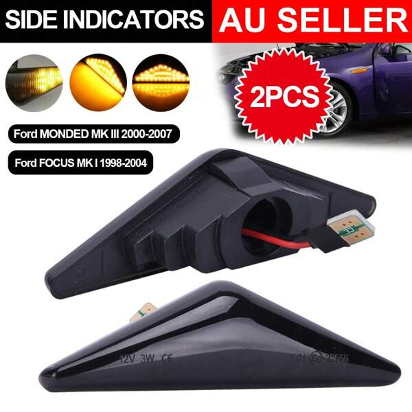 Pair Car Lights LED Side Indicator Dynamic Repeater For MONDEO III 00-07 2PCS Flowing 12V Blinker Light