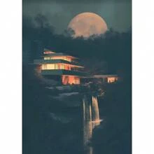 1pc Fallingwater House Posters Modern Architecture Canvas Painting Wall Art Home Living Room Bauhaus Decoration Decor Gift No Frame