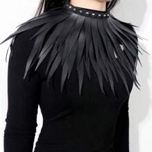 1pc PU Leather Long Fringe Choker Neck Strap