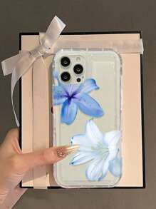 Flower Summer Blue Lily Clear Case Compatible With IPhone 16/11/12/13/14/15/15pro/15 Plus/15 Promax/7plus/8plus/X/Xs Max/Xr/11pro/12pro/13pro/14pro/12mini/13mini/11promax/12promax/13promax/14promax/14plus/6/6s/6plus/7/8/16Pro/16plus/16promax/Se&Compatible With Samsung Galaxy/A54/A14/A12/A13/A15/A32/A33/A24/A52S/S20/S21/S22/S23/S24/S23Plus/S24ultra/S25/A15/A33/A23