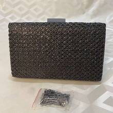 Luxury Rhinestone Clutch Bag - For Weddings, Parties And Special Events - Black - View 1