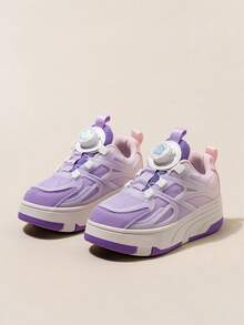 Boys & Girls Fashion Low-Top Wheeled Skate Shoes, 2-In-1 Removable Rollers, Lightweight, Non-Slip, Ideal For Outdoor Activities And Birthday Gifts