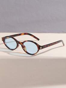 1pc Women's Cat Eye Small Frame Personalized Retro Versatile Street Style Glasses, Suitable For Outdoor, Biking, Beach, Party Preppy Style For Back To School Aviator Shape Leopard Tortoise Shell Printing - Multicolor - View 11