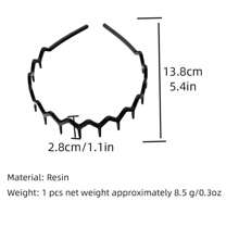 2pcs/Set Women Simple Fashion Wavy Teeth Fixed Non-Slip Hair Hoop, Elegant Suitable For Makeup, Washing, Daily Wear (2/1pc)