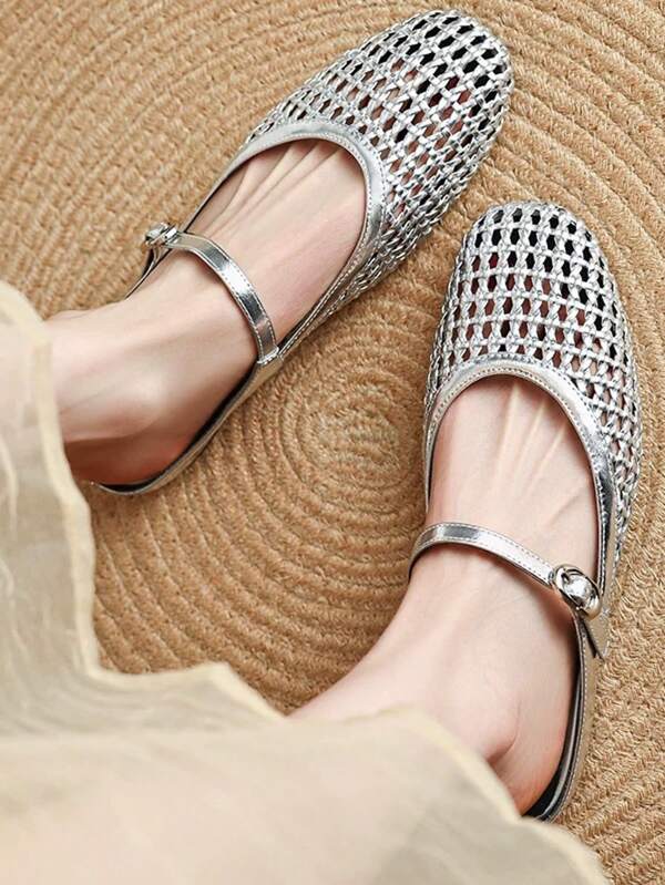 2025 New Vintage Sandals, Hollow Closed Toe Mules For Women, Summer Outdoor Round Toe Breathable Slip-On Chinese Style Loafers