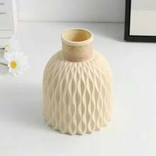 Vase aus Hanfseil mit Ananasmuster, Kunststoff, simpler und frischer Blumenvasen-Effekt mit Wellenstruktur
