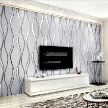 1 Roll 3D Striped Self-Adhesive Wallpaper, Stereoscopic Geometric Pattern Wallpaper For Home Decor, Living Room, Waterproof And Removable Wall Sticker For Bedroom & Living Room Wall Paper Wall Stickers Room Decor Wall Decor