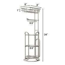 New Mega Roll Toilet Paper Holder Stainls Steel Bathroom Tissue Holder Stand TP Dispenser  Phone/Wipe Shelf & Magazine Rack  Standing-Chrome - D-chrome 24 彈匣架 - 查看 5