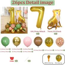 26 件丛林生日派对装饰品、40 英寸丛林动物铝箔气球、丛林派对动物气球、派对用品