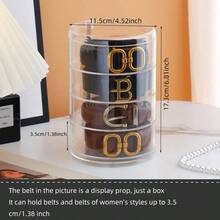 Organizador de Cinturones Multicapa Giratorio - Estuche Transparente para Cinturones, Collares y Joyería de Mujer - Estilo Contemporáneo - Caja de cuatro niveles - Ver 12