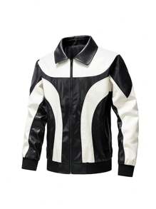 Veste avec col stylé pour hommes, manteau décontracté pour le printemps et l'automne