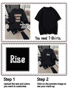 Customized Personalized Text Men's Plus Size T-Shirt, Customized Text/Birthday Wishes/Message, Suitable For Birthday/Father's Day/Valentine's Day, Team Uniforms & Outdoor Wear, Custom Graphic & Photo Crew Neck Loose Fit Plus Size Men's Tee, Holiday & Birthday Gift, Plus Size Men's Tee, Custom T-Shirt Graphics, Summer Men's Plus Size Top