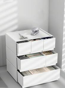 Stapelbare, weiße Aufbewahrungsschublade, Schreibtisch-Aufbewahrungsbox, Schulbedarf-Stationery-Aufbewahrung, Organisator für Zuhause, Schreibtisch-Utensilien für Kosmetik, Schmuck und Kleinigkeiten, einstellbare Kombination für Schlafzimmer, Wohnzimmer, Badezimmer, Dorm, Raumdekoration, Organisation und Aufbewahrung, Heimdekoration, Parfümorganisator, Raumdekorationsmaterialien, Schreibtischzubehör, Badorganisation und -aufbewahrung für Frauen, Reiseessentials, Geschenk, Rückkehr zur Schule