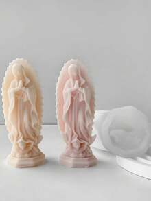 1 件装祈祷像硅胶模具 DIY 圣母玛利亚圣家族香薰蜡烛石膏家居装饰硅胶模具