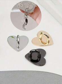 1/5/10pcs Heart-Shaped Metal Snap Buttons, Suitable For DIY Phone Case Lanyards, Phone Straps, In Gold, Silver, Black And Colorful, Phone Case Bag Hardware Accessories, Keychains, Keyring Clips, Smartphone Chains, Handmade Decorative Accessories, Smartphone Lanyards, Leaves No Trace, Compatible With All Android/Apple Series Smartphone Models Such As 17/16/15 Etc.