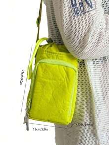 1 件时尚尼龙斜挎包，带水瓶架 - 多功能单肩手机袋，适合跑步和户外活动，颜色可选黑色、浅蓝色、绿色、橙红色、灰色