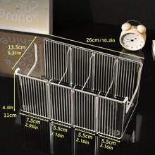 1/2pcs Acrylic Belt Organizer Box, Large Capacity Transparent Partition Belt Rack, Multipurpose Desktop Storage Box, Suitable For Vanity, Wardrobe, Bathroom Storage