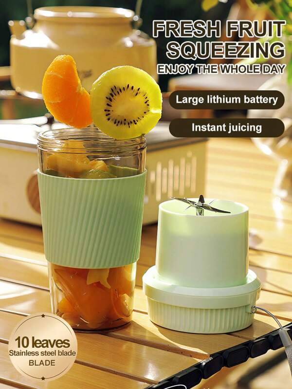 1 pezzo 350ml Estrattore di succo portatile multifunzione a doppia tazza, in ABS, batteria ricaricabile da 1200 mAh ad alta capacità, confezione regalo, estrattore di succo multifunzione, essenziale per centrifugare la frutta in estate, estrattore di succo verde e sano adatto per la cucina