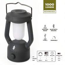 Swiss Tech Rechargeable LED Lantern With Bluetooth Speaker, IPX4 Weatherproof, Dimmable, 1000 Lumen - 1 - View 1