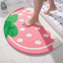 Soft Doormats Small Fresh Text Flowers Entrance Rugs Home Bedroom Toilet Bathroom Door Absorbent Non-Slip Mat - Sweet Strawberry - View 1