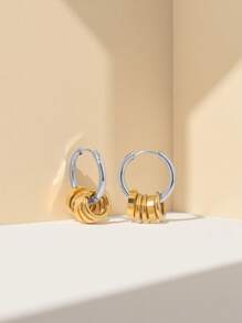 1 par de pendientes dorados de acero inoxidable para mujer; Diseño de abrazo, Día de San Valentín, Día del Maestro, Día de la Madre, Temporada de regreso a la escuela, Navidad, Halloween, Regalo