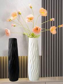 1pc Bohemian Style Large Cylindrical Plastic Vase With Wave Pattern, Modern Home Decor Vase For Living Room, Kitchen, Bedroom, Suitable For Fresh Flowers And Dried Flowers - Multicolor - View 5