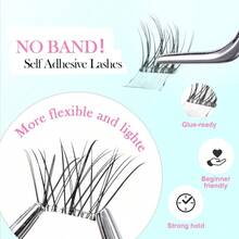 Self Adhesive Eyelashes Clusters No Glue Lash Clusters 1016mm Wispy Natural Cluster Lashes No Band Pr On Lashes More Comfortable Stronger Hold Lace - Black - View 3