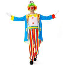 Man's Fancy Dress Up,Adult Costume Of Joker/Clown,Just Hat And Clothes, No Props Wig/Red Nose/Gloves/Glasses/Shoes,Suitable For Stage Performances/Road Shows