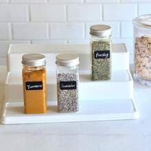 12/24 件 5.6 盎司（约 160 克）方形塑料香料罐，可重复使用的塑料调味容器，带密封盖，标签纸和笔，盐和胡椒瓶，香料罐，密封罐套装，适合户外用餐，香料，香草，粉末和闪光 - 彩色 - 查看 6