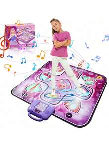 Girls' Princess Theme Dance Mat, 3-Layer Height, Clear Music, Adjustable Volume, 9-Key LED Indicator Lights, Sensitive & Waterproof, Durable, Exclusive Dance Toy For Girls - Pink - View 2