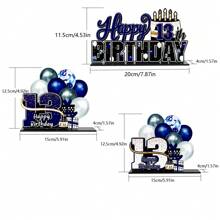 1 set Acrilico Decorazione da tavolo per il 18° compleanno, blu - Brindisi per il regalo del 18° compleanno, decorazioni con targa con slogan per la cerimonia dei 18 anni (disponibili altri numeri)