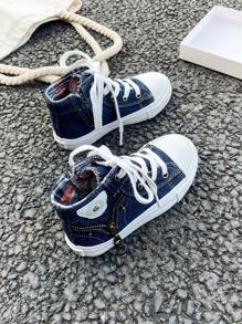 OPOEE أحذية رياضية سوداء قماش للأطفال، أحذية كانفاس منتصفة أعلى، طراز كوري بسيط للبنين والبنات، ربيع/خريف، أحذية رياضية كاجوال منخفضة أعلى بنمط ربطة، أحذية رياضية كاجوال كانفاس كلاسيكية منخفضة الأعلى للتزلج