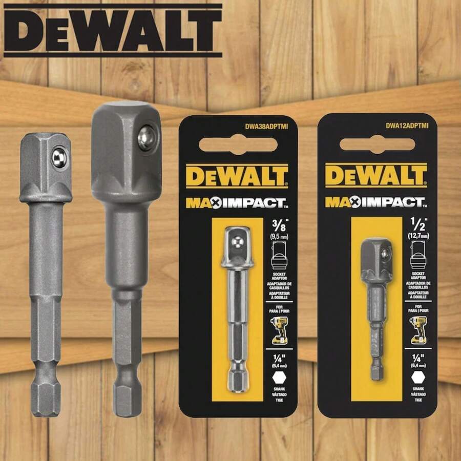 Adaptador Cuadrado DEWALT 1/4" A 1/2" 3/8" Herramienta de Conversión de Taladro Eléctrico de Impacto Accesorios DWA38ADPTMI DWA12ADPTMI - DWA12ADPTMI - Ver 1