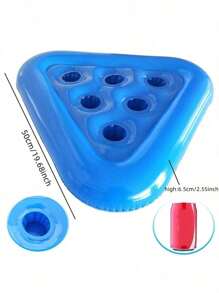 1 pieza Portavaso inflable triangular con 6 huecos, flotador para bebidas, juego de agua para fiestas, actividad divertida, sin necesidad de electricidad, apto para despedidas de soltera, cumpleaños, aniversarios