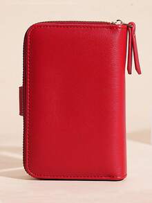 Fashion Butterfly Gold Lock Folding Minimalist Elegant Fresh Solid Color Wallet Zippered Wallet Red Color For Women Wallet Purse Wallet Cute Wallet Wallet Mini Wallet Small Wallet - Red - View 6