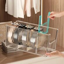 1/2pcs Acrylic Belt Organizer Box, Large Capacity Transparent Partition Belt Rack, Multipurpose Desktop Storage Box, Suitable For Vanity, Wardrobe, Bathroom Storage