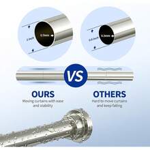 New Shower Curtain Rod, 1" Diameter Heavy Duty Tension Shower Rod, Non Slip Adjustable 28-74 Inch No Drill Shower Curtain Rods Spring Tension For Bathroom, Shower Stall, No Rust, Brushed Nickel - 拉絲鎳 28-74 英寸 - 查看 6