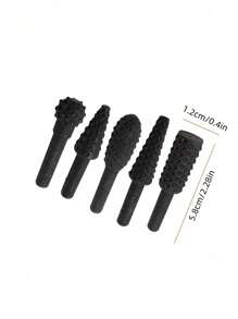 5 Carbon Steel Wood Carved File Files Drill Bit Set DIY Woodworker Rotary Embossed Chisel Shaped Tool Brink Power Tools For Engraving, Polishing, Grinding
