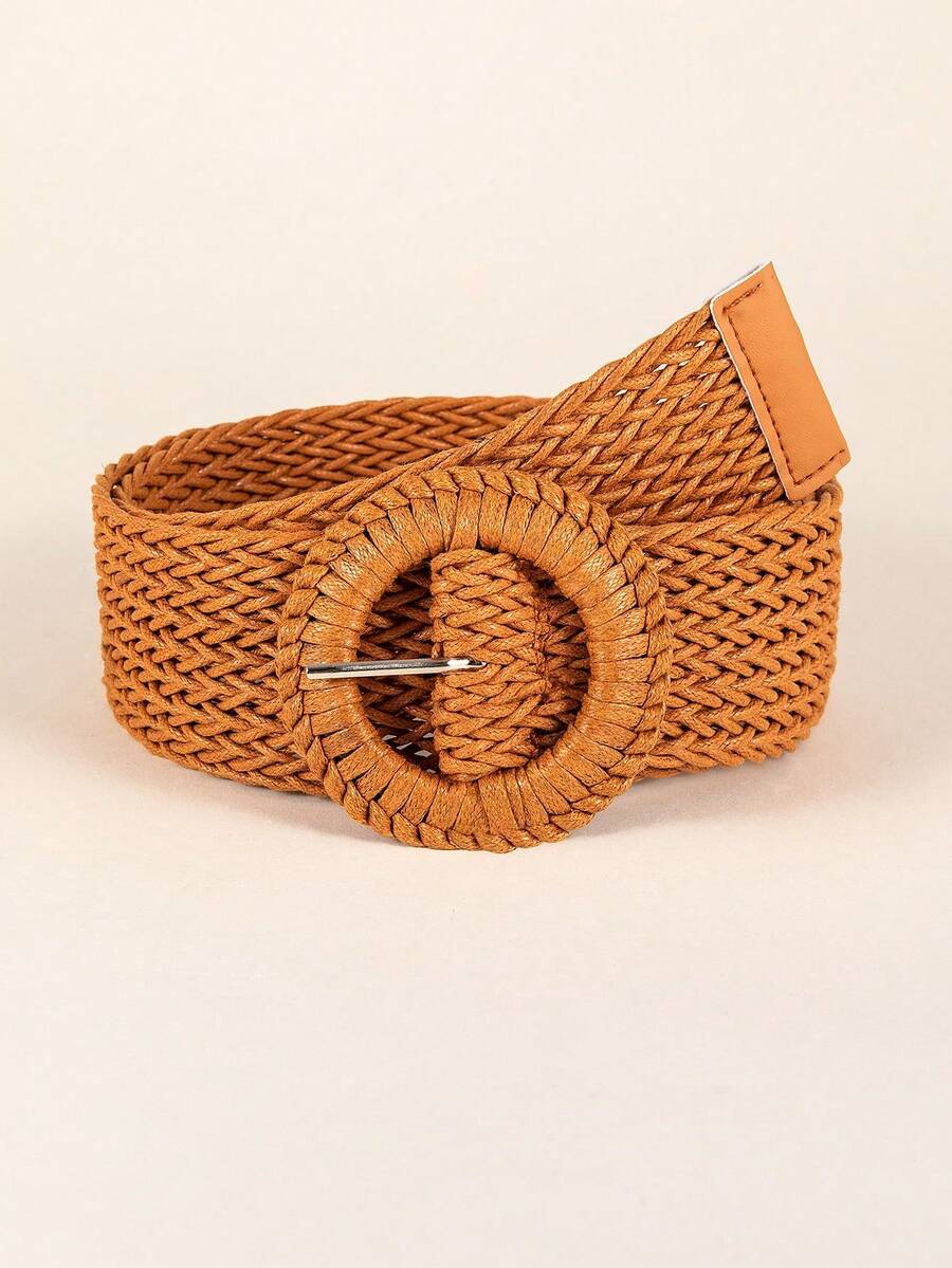 1 件女士手工编织 D 形环腰带，适合连衣裙、长袍、波西米亚风格夏季、秋季、万圣节