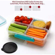New Condiment Cs Containers  Lids- 8 Pk. 2.3 Oz.Salad Drsing Container To Go All Food Storage Containers  Lids- Sauce Cs Leak Proof Reusable Plastic  For Lunch Box Picnic Travel - Black 2.3oz - View 6