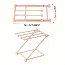 2pcs Foldable Wall-Mounted Organizer Rack - Multi-Layer Storage Shelf, Soft Pink Frame, Durable Plastic Hair Band Clips, Towel Holder - Space Saving, For Women, Bathroom, Bedroom, Kitchen, Playful Design, Lightweight, Hanging Jewelry Organizer - Multicolor - View 3