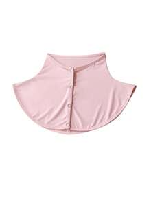 GOLOVEJOY 1 件女士冰丝纯色按扣颈部保护器，轻便透气防晒围巾，适合夏季户外驾驶健身房配件